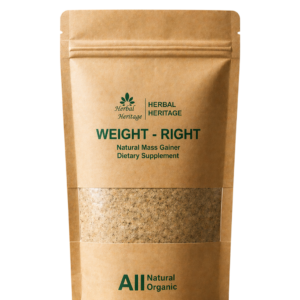 Weight-Right Natural Mass Gainer by Herbal Heritage – Herbal Weight Gain Supplement for Fast & Healthy Body Mass Increase