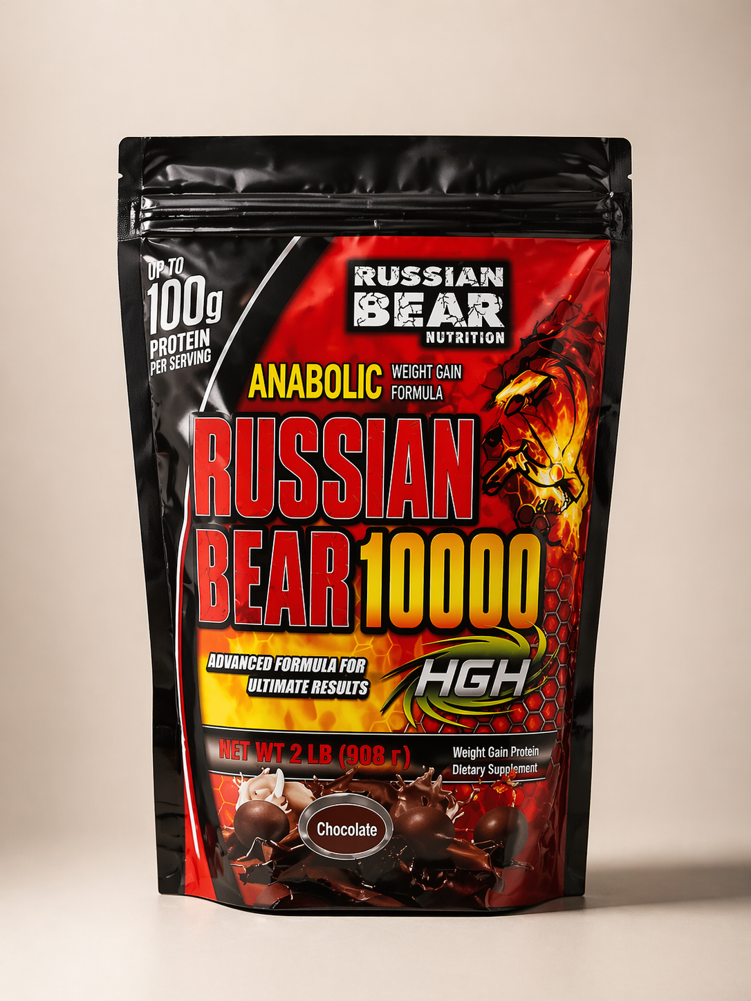 Russian Bear 10000 Ultimate Anabolic Mass Gainer 2lbs Chocolate | High-Calorie Weight Gain Formula for Extreme Muscle Growth & Strength - Image 4