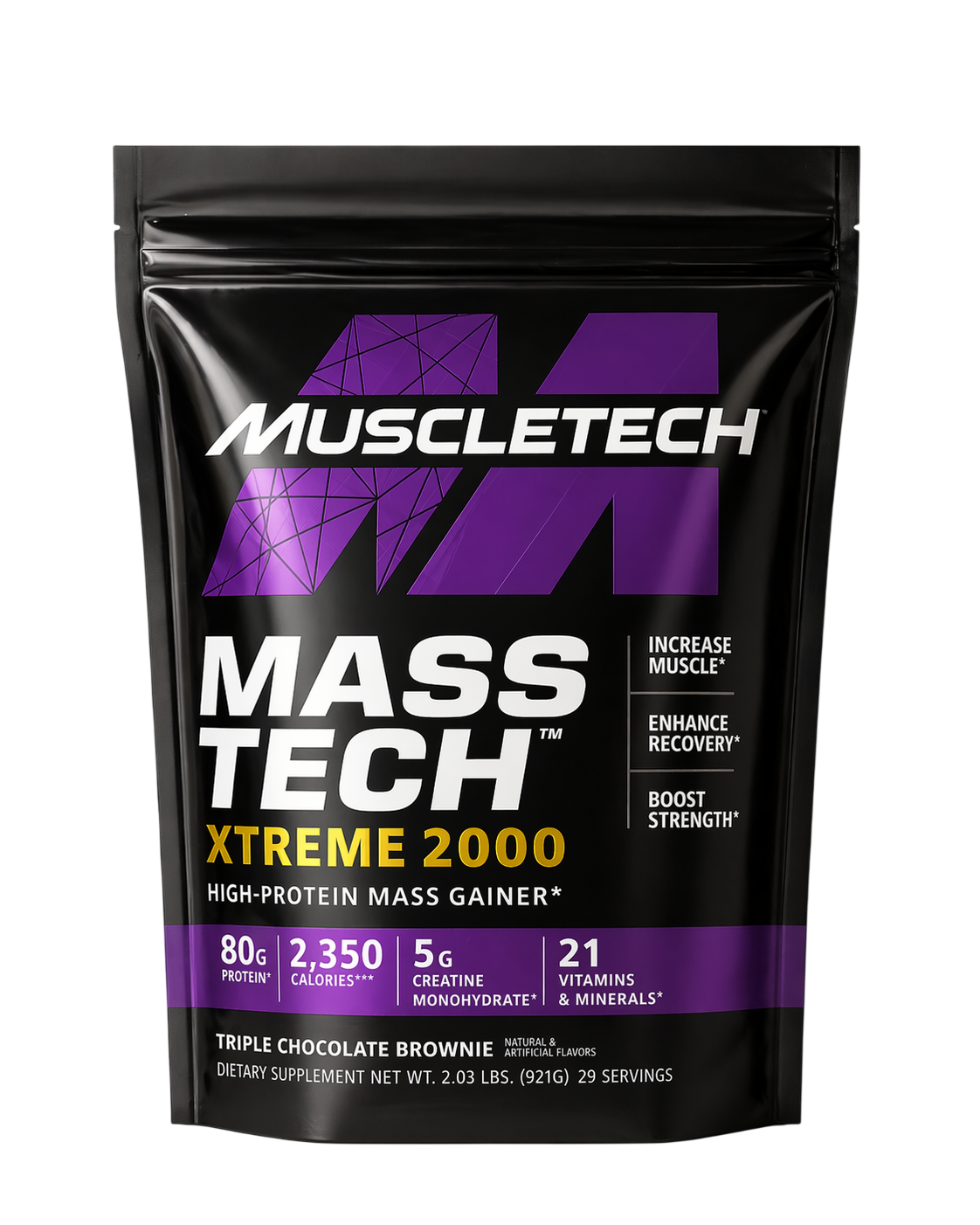 MuscleTech Mass-Tech Extreme 2000 Ultimate Mass Gainer Supplement 2lbs | High-Protein Weight Gain Formula for Muscle Growth & Strength