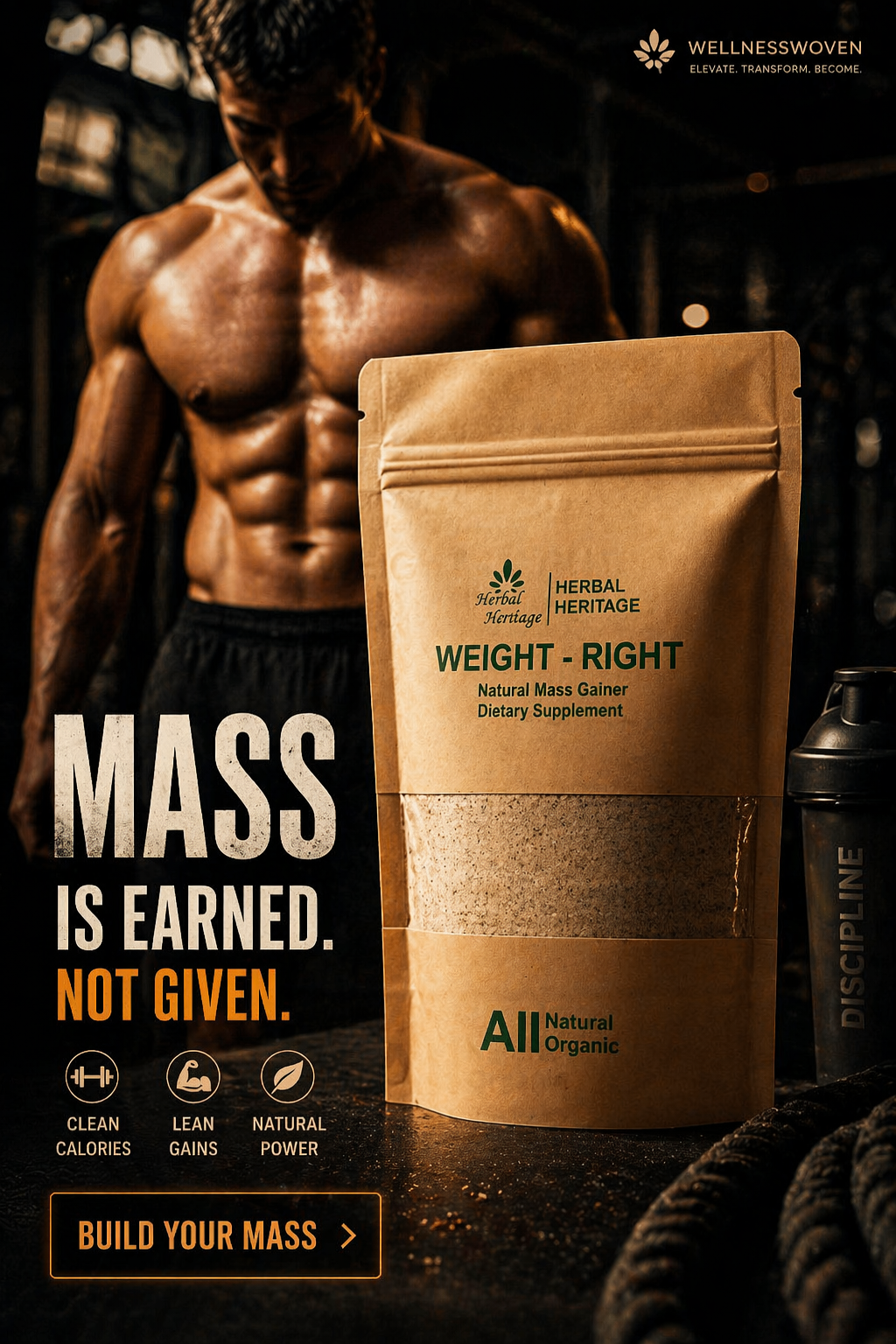 Weight-Right Natural Mass Gainer by Herbal Heritage – Herbal Weight Gain Supplement for Fast & Healthy Body Mass Increase - Image 5